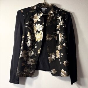 Peter Nygard Black & Gold Floral Blazer – XS
